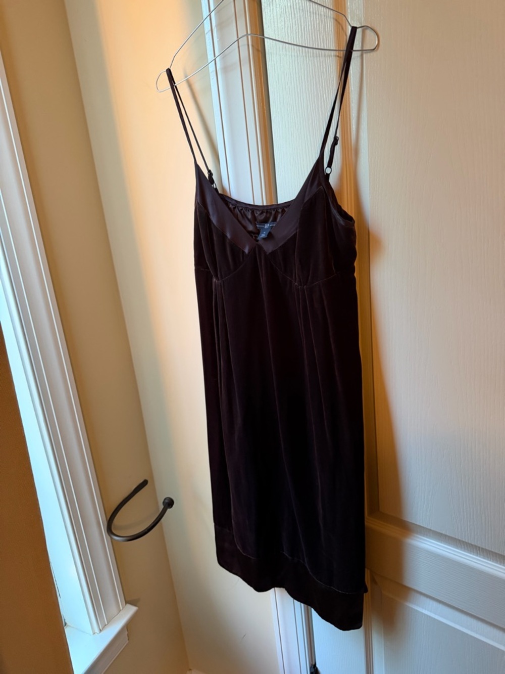 GAP Black Velvet Slip Dress with Adjustable Straps